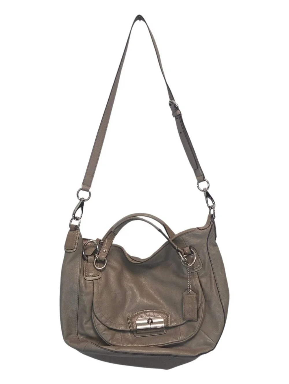 Coach Kristin 19295 Taupe Convertible Hobo Satchel Bag